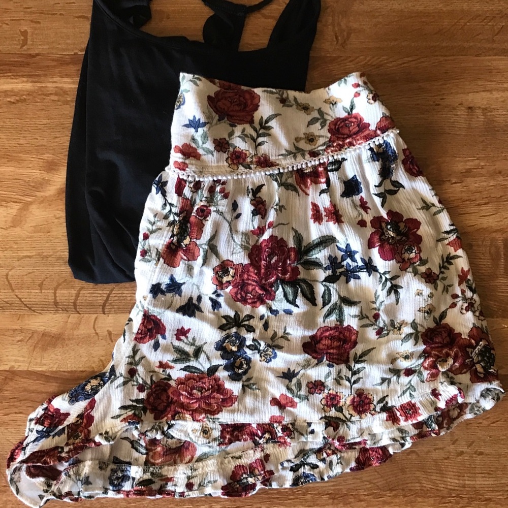 AE white floral soft shorts.